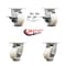 Service Caster 4 Inch Kingpinless Nylon Wheel Caster Swivel Locks 2 Brakes, 4PK SCC-KP30S420-NYR-SLB-BSL-2-BSL-2 - alternate 5